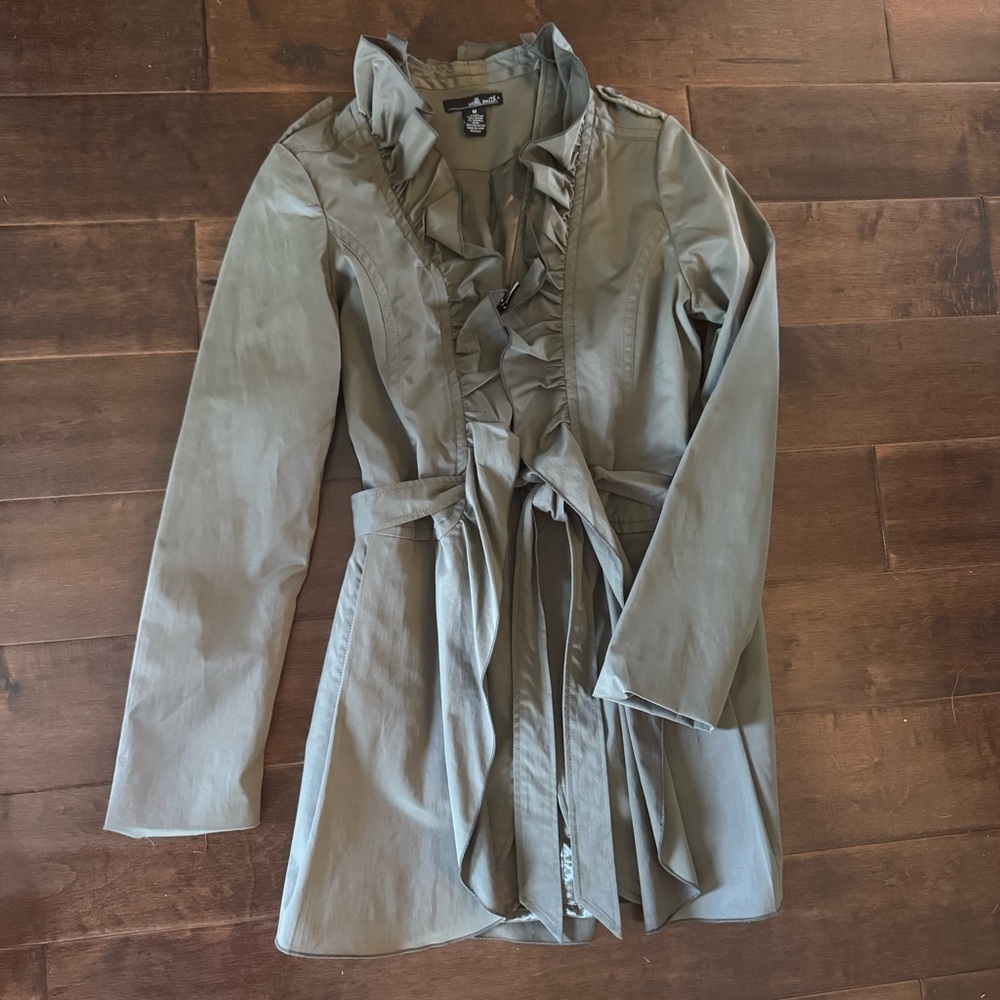 Willi Smith green Ruffled Zip Jacket - Picture 8 of 8
